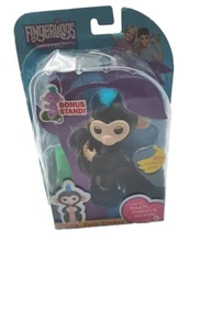 WowWee Fingerlings Baby Monkey Finn Black with Blue Hair - Picture 1 of 12