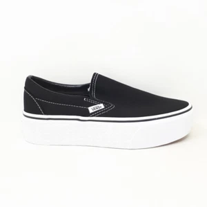 Vans Classic Slip-On Stackform Stacked Platform Shoe Sneaker Black Womens Size - Picture 1 of 11