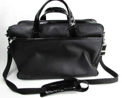 Jack Georges Negro Mensajero Laptop Maletín Bolso Correa para el Hombro Guijarro Patente Foto 1 de 4