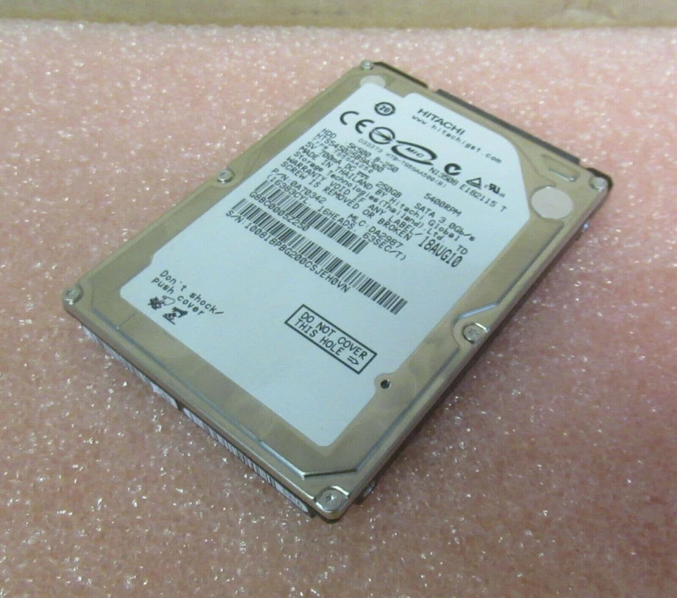 HTS545025B9A300 Hitachi 5K500 B-250 250GB 2.5" SATA 5400RPM Hard Drive HDD - Image 1 of 1