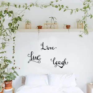 3x Live Laugh Love Black Metal Letter Sign Decor Wall Art - SOLD AS SHOWN - Picture 1 of 2