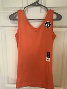 TOP by GEORGE BASICS 2 Styles in 1 in Peach Tee TANK Round or V Neck Sz 8/10 NWT - Picture 1 of 6