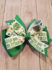 St. Patrick's Day Schleife Kiss Me I'm Irish Eulenschleife - Bild 1 von 1