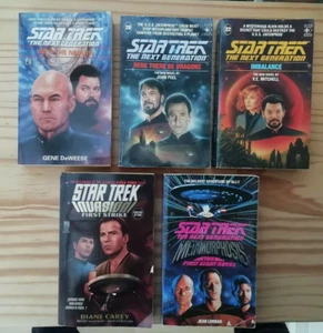 Vintage 90s Star Trek Books X 5 Bundle Lot Next Generation (x4) Invasion (x1) - Picture 1 of 11