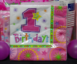 Princess1st Birthday Party Set # 22 Cups Plates Napkins Tablecover Balloon Hats