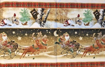 Trineo de Papá Noel del Viejo Mundo Bosque Animal Rayas Giordano Studios BTHY Foto 1 de 4