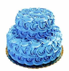 DEZICAKES Fake Cake Künstliche Lebensmittel 2 Ebenen Blau Ombre Kuchen - Bild 1 von 7
