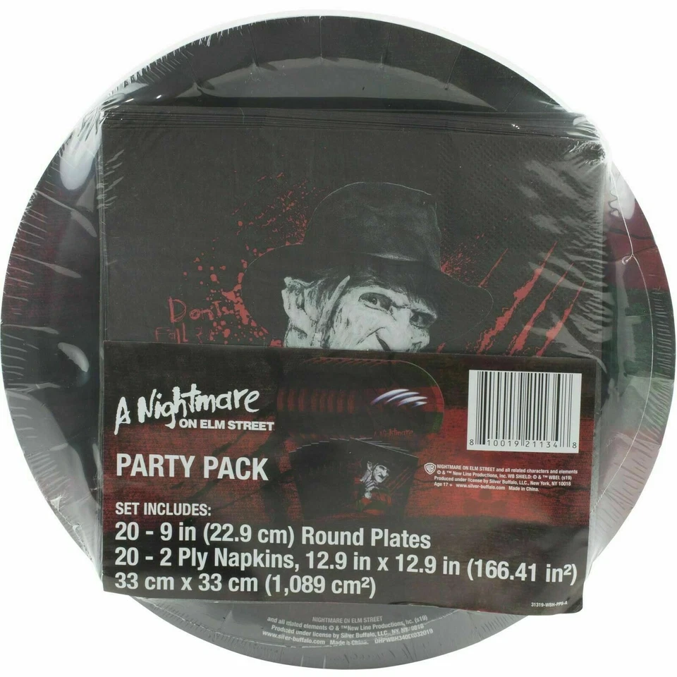 Набор из 20 тарелок салфеток Nightmare on Elm Street Movie для вечеринки на Хэллоуин день рождения - Изображение 1 из 1
