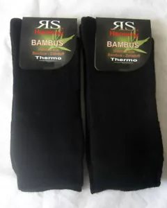 2 Paar Herren Thermo Bambus Socken Wintersocken extra warm schwarz 39 bis 46 - Bild 1 von 2