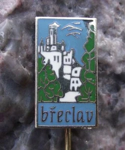 Vintage Breclav Czech Castle City Tourist Gothic Tower Souvenier Pin Badge - Picture 1 of 3