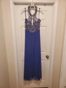 BLAU VOLLE LÄNGE FORM PASSEND FORMELLES KLEID - Bild 1 von 4