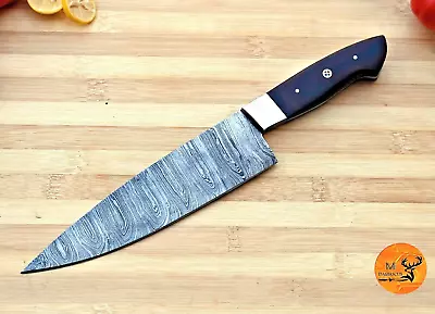 M DAMASCUS CUSTOM MADE HAND FORGED DAMASCUS STEEL BLADE KITCHEN CHEF KNIFE 2658