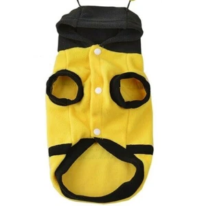 Bee Costume Pet Puppy Apparel Outfit Coat Fleece Clothes Dog Cat Hoodie Cute - Picture 1 of 13