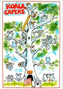 Postcard Koala Capers Cartoon Tree of Koala Bears Hi From Down Under Cute Koalas - Picture 1 of 2