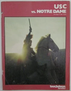 Programa de juegos de fútbol americano universitario Southern Cal USC vs Notre Dame 6 de diciembre de 1980 - Imagen 1 de 3