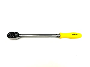 Snap on Tools NEW SHLD80AY YELLOW 1/2" Drive Hard Handle Long Fixed Head Ratchet - Foto 1 di 9