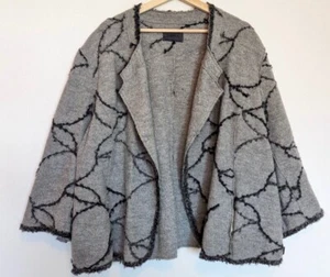 Lovely Lagenlook Embroidered Boho *OSKA* Grey Moessmer Boiled Wool Jacket Plus 3 - Picture 1 of 11