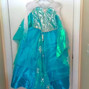 NWT Disney Store Frozen Elsa Deluxe Princess Dress Halloween Costume Girls 7/8 - Picture 1 of 12