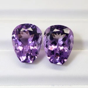 21,6 Karat natürlicher lila blauer brasilianischer Amethyst facettiert ausgefallene Form Paar - Bild 1 von 7