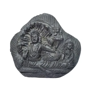 Divine Janeu Laxmi Narayana Shaligram Idol – Blessings of Wealth & Protection- I - Picture 1 of 4