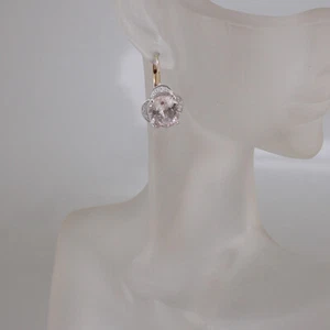 Ohrhänger in 585/14k Gelbgold mit Morganit und 28 Brillanten 0,14 ct W/si - Bild 1 von 4