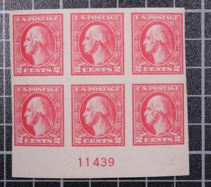 Scott 534 - 2 Cents Washington - Plate Block OG MH Bottom # 11439 SCV $140.00 - Picture 1 of 2