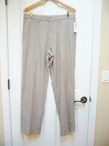 New Greg Norman Flat Front Golf Pants 5 Iron Performance Beige 32 x 32 NWT - Picture 1 of 7