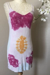 Butterflyzebra Womens Mini Dress Size S Tie Dye Stretch Sleeveless Coverup USA - Picture 1 of 12