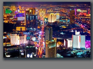 Las Vegas vista città tela incorniciata casa ufficio parete art deco 30"x20" - Foto 1 di 1