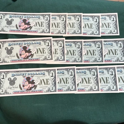 Juego de QUINCE (15) dólares Disney 1987 sin circular - serie consecutiva #s Foto 1 de 4