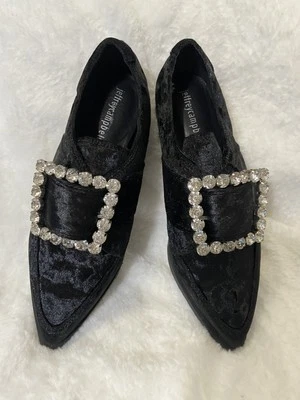 Mocasines de terciopelo Jeffrey Campbell para mujer talla 7 zapatos planos hebilla Foto 1 de 4