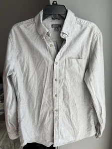 Eddie Bauer Men’s Button Down Flannel Shirt Size Large Gray Casual 100% Cotton - Picture 1 of 9