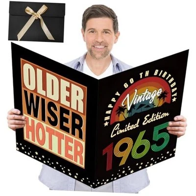 Large 60th Birthday Cards for Men Women, Vintage 1965 Birthday Card Jumbo  Foto 1 de 4