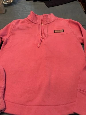 Camisa Vineyard Vines Girls 1/4 zíper rosa ovelha, tamanho P (7-8) - Imagem 1 de 4