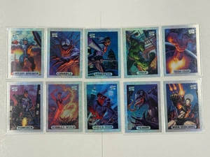 Juego de 10 cartas Marvel Masterpieces Silver HoloFoil 1994 Capitán América Spiderman - Imagen 1 de 14