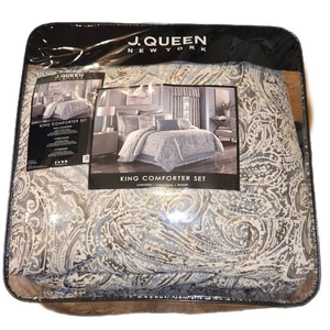 J. Queen New York Giovanni KING Comforter,2 Shams,Bedskirt EUC!! - Picture 1 of 4