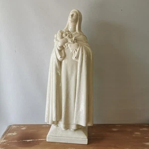 Sarreguemines France Crackled Ceramic Statue circa 1930 Saint Teresa /... - Picture 1 of 21