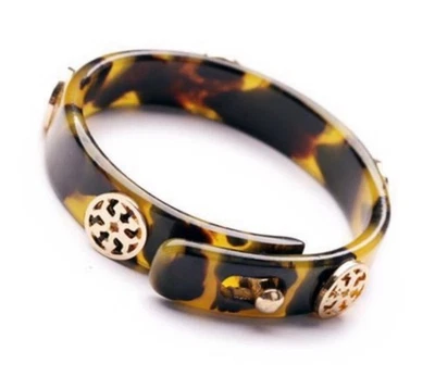 Новый с Ярлыками Tory Burch черепаха логотип медальон браслет; коричневый/коричневый - Изображение 1 из 4