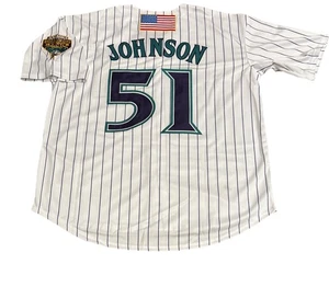 Randy Johnson Arizona Diamondbacks Jersey Mens XL NWT 2001 Home White Pinstriped - Picture 1 of 15