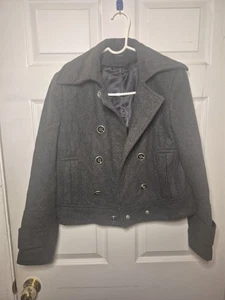 Express zweireihige kurze klassische Peacoat Jacke Damen S Wollmischung Freizeit - Bild 1 von 5