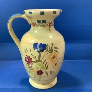 Vintage WCL 10in Tall Pitcher HandPainted Ceramic Floral Design As Is See Pics - Picture 1 of 8