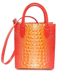 NEU BRAHMIN MOIRA Infusion Ombre Melbourne Leder Schultertasche Tasche rot/orange - Bild 1 von 8
