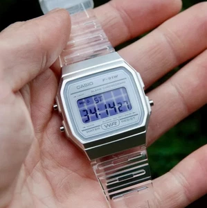 Gridlines Clear – Modified Watch Based on Casio F-91W – Transparent Case gift ED - Picture 1 of 8