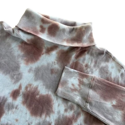 Calvin Klein Performance Womens 1X Pink Purple Tie Dye Cowl Neck Thermal Long Sl - Image 1 of 4