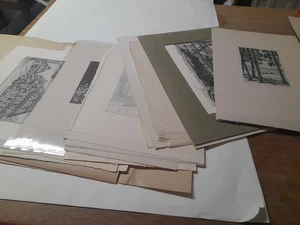 Sammlung von ca.20 Grafikblättern, meist ORadierungen, meist Ansichten.60erJahre - Bild 1 von 23