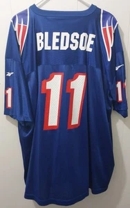 VINTAGE REEBOK NEW ENGLAND PATRIOTS #11 DREW BLEDSOE SIZE 2XL - Picture 1 of 14