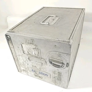 Air 2000 Airline Aircraft Aluminium Galley Comp Box Upcycle Bedside Table - Picture 1 of 10