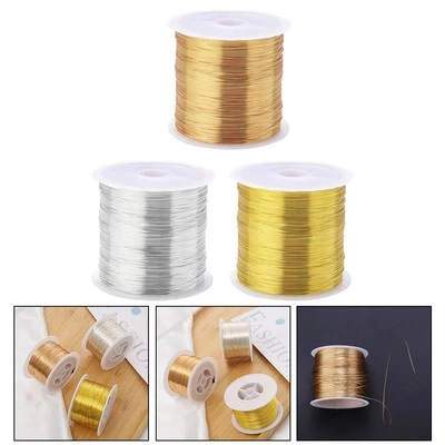 Thread and knit beads like a pro with this 100m roll of gold and silver wire - Image 1 of 4