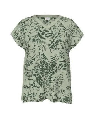 LuLaRoe Cozy Gabby Top - Green Print - Large - Image 1 of 4