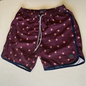 Mister Mr Swim Shorts Mens L Starfish Pattern Blue Red - Picture 1 of 14